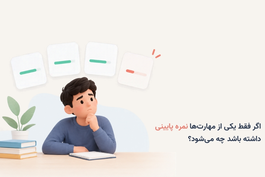اگر فقط یکی از مهارتها نمره پایینی داشته باشد، چه میشود؟